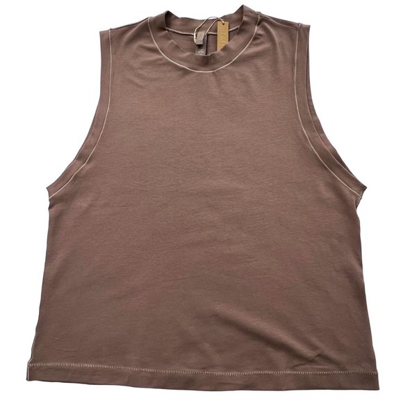 SKIMS Tops - SKIMS Cotton Jersey Mock Neck Tank Umber Womens 4X